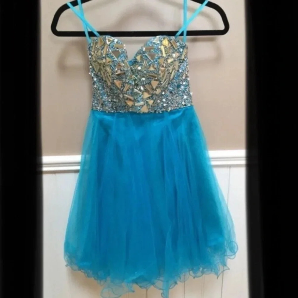 Mirrored Rhinestone Formal Dress - Picture 2 of 14
